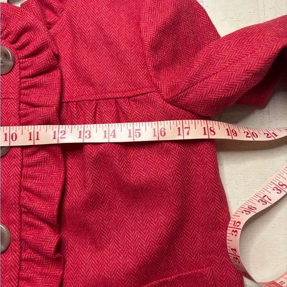 J Crew Fiona Womens Pinkish Red Wool Herringbone Sport Coat Blazer Jacket Size 2 - Picture 3 of 6